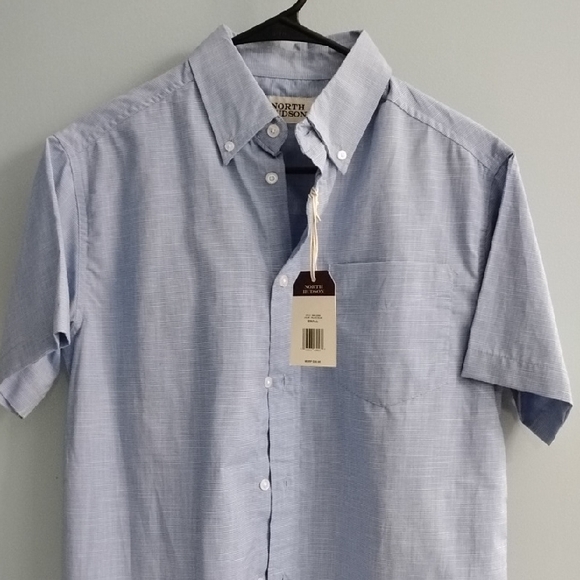 North Hudson Other - NWT North Hudson Palace Blue Button Down Short Sleeve Shirt Size Small